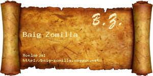 Baig Zomilla névjegykártya